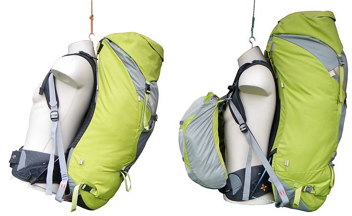 A regular backpack versus a balanced backpack.