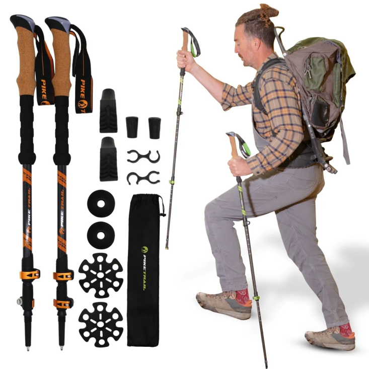a man using a trekking pole 