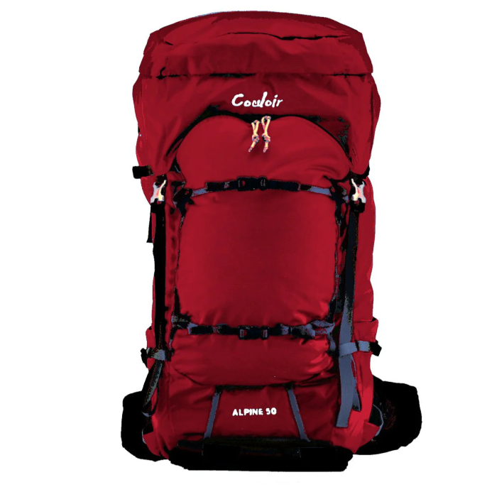 a red hiking Backpack 