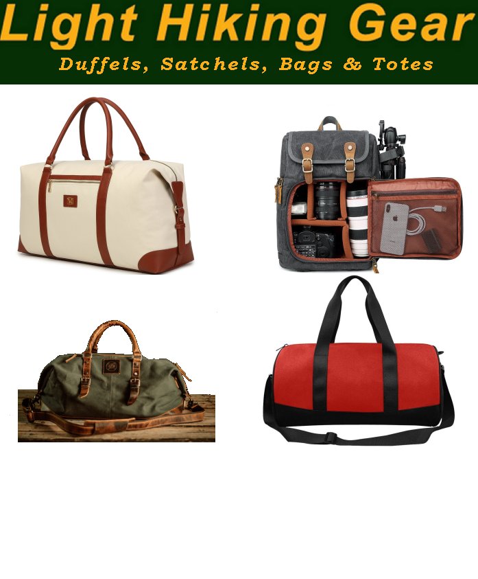 variety of different travel bags available at Light Hiking Gear